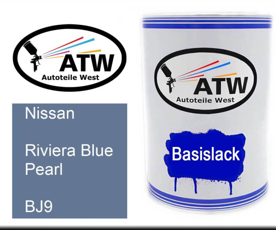 Nissan, Riviera Blue Pearl, BJ9: 500ml Lackdose, von ATW Autoteile West.